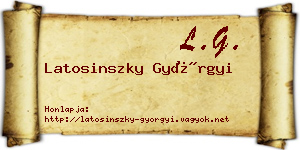 Latosinszky Györgyi névjegykártya